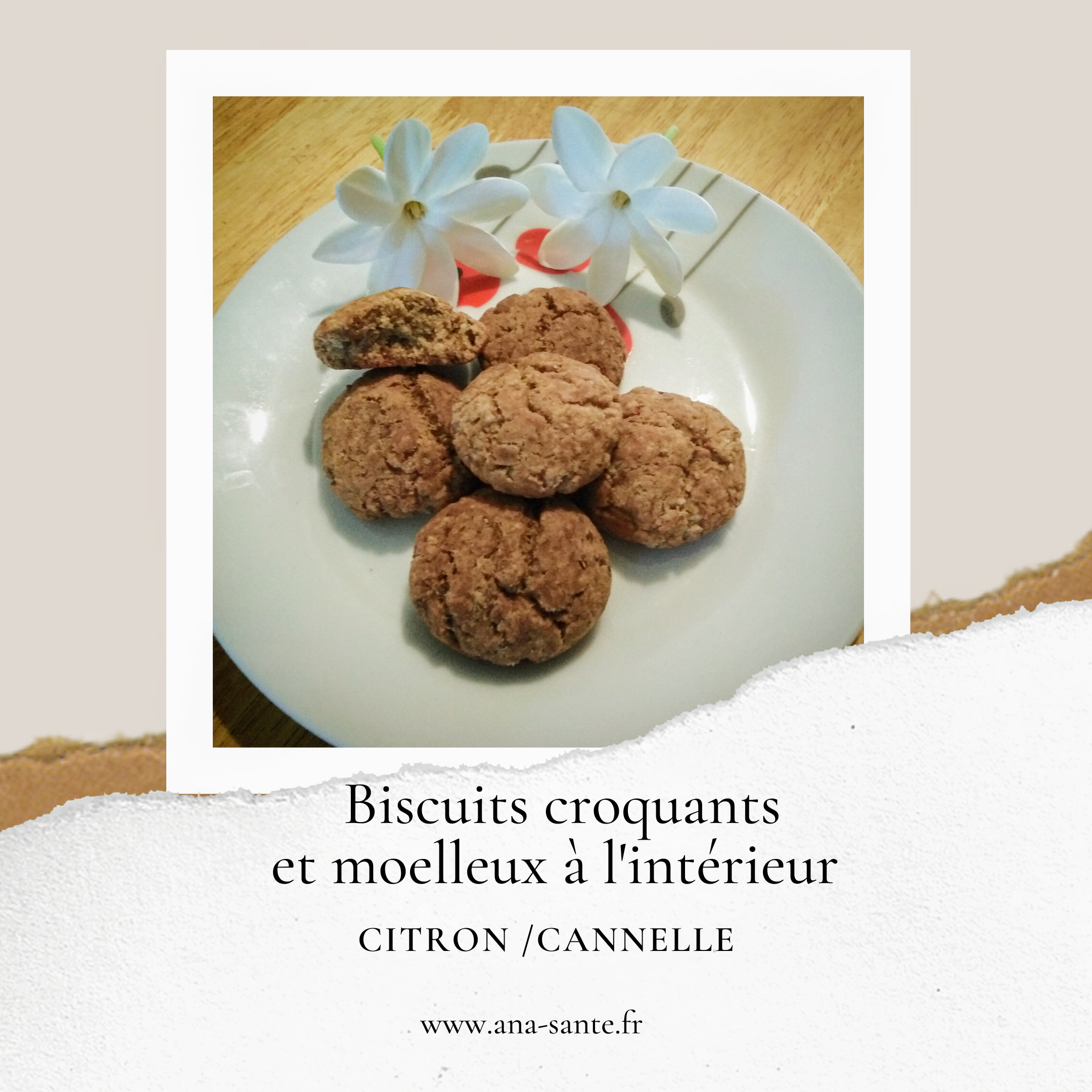 Biscuits healthy croquants et moelleux citron/cannelle