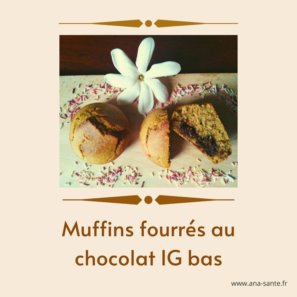 Muffins fourrés au chocolat IG bas