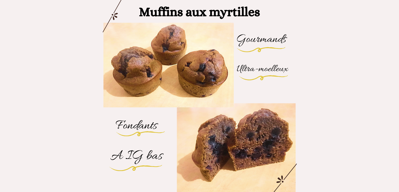 Muffins aux myrtilles à IG bas